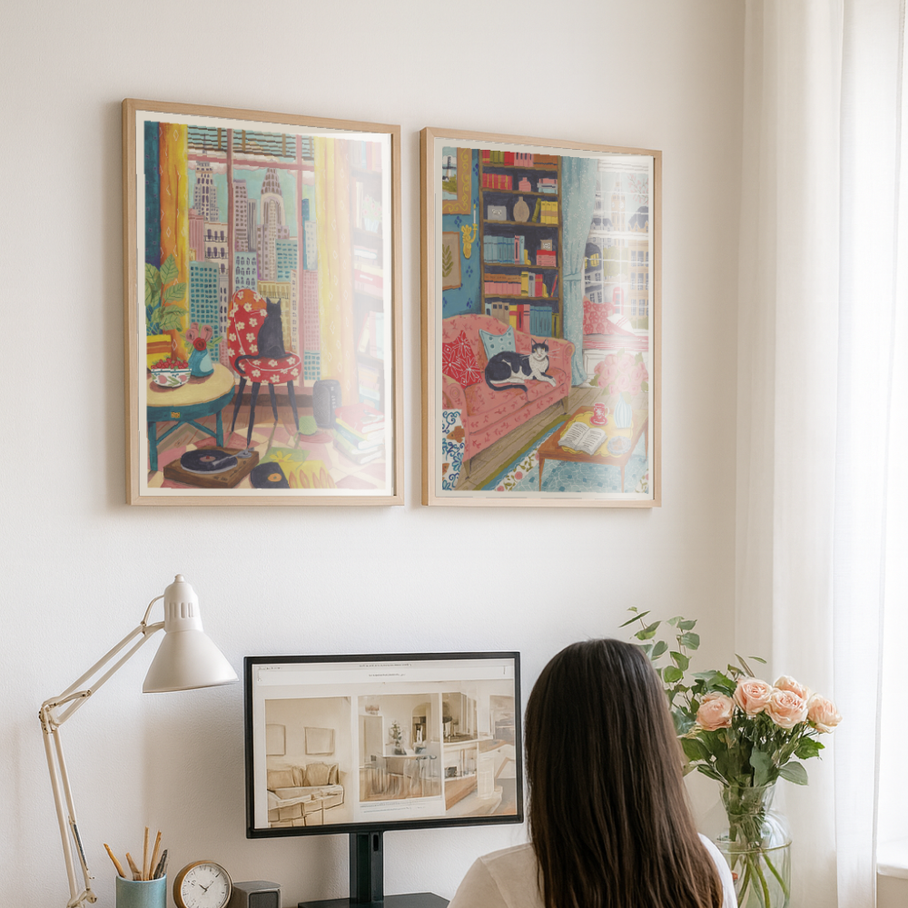 Cuadro "Cat on sofa in London"