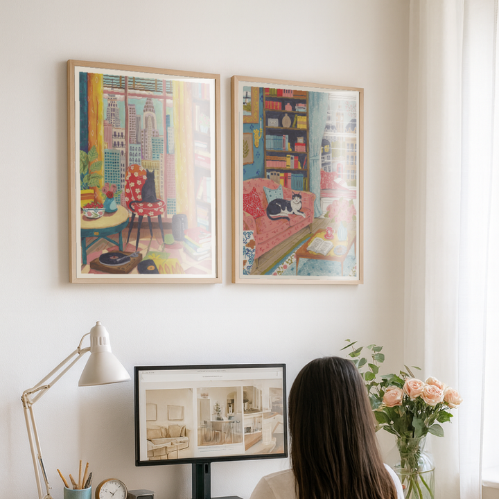 Cuadro "Cat in front of window in New York"