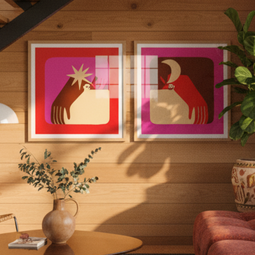 Set de cuadros "Day & Night Connection"