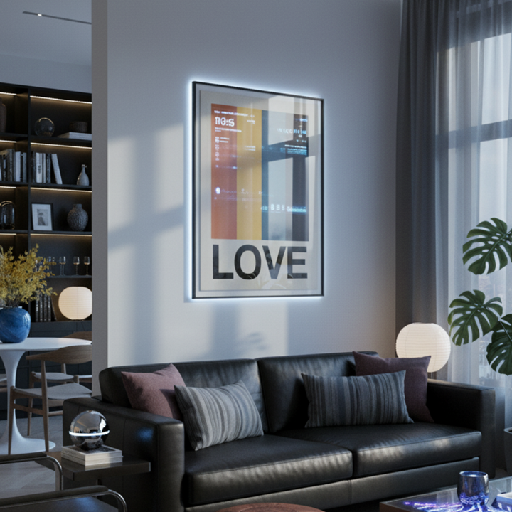 Cuadro "Retro Stripe LOVE Sundaze"