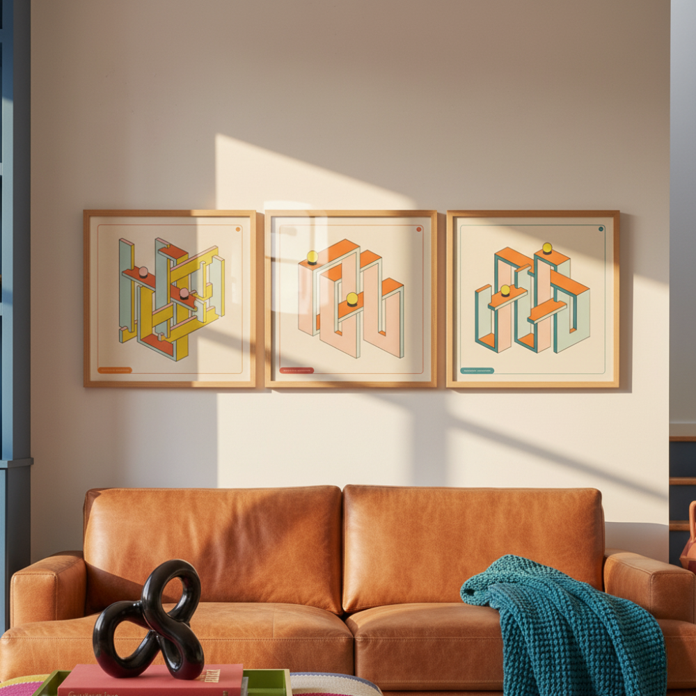 Set de cuadros "Impossible Geometrics"