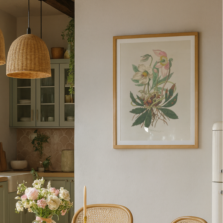 Cuadro "Christmas Rose (helleborus Niger) Medical Botany"