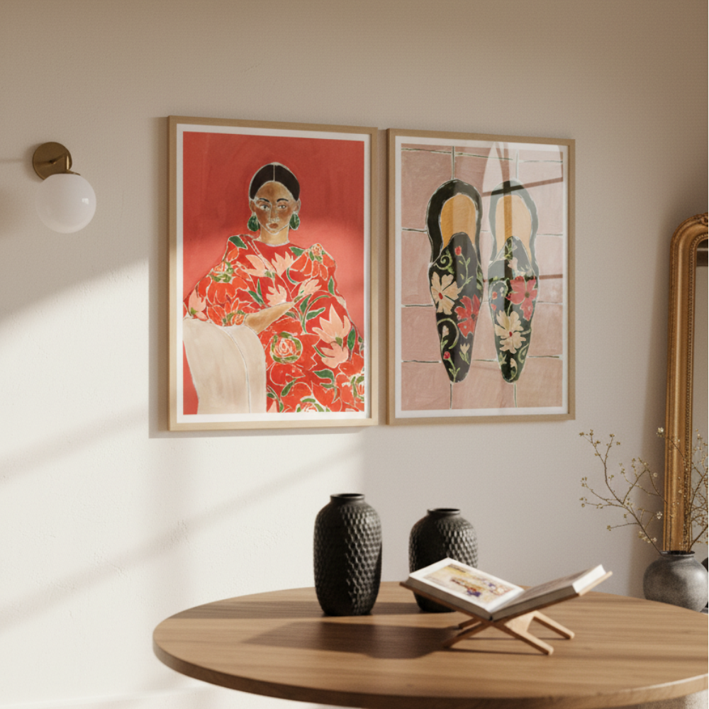 Cuadro "Black Shoes On Pink Tiles"