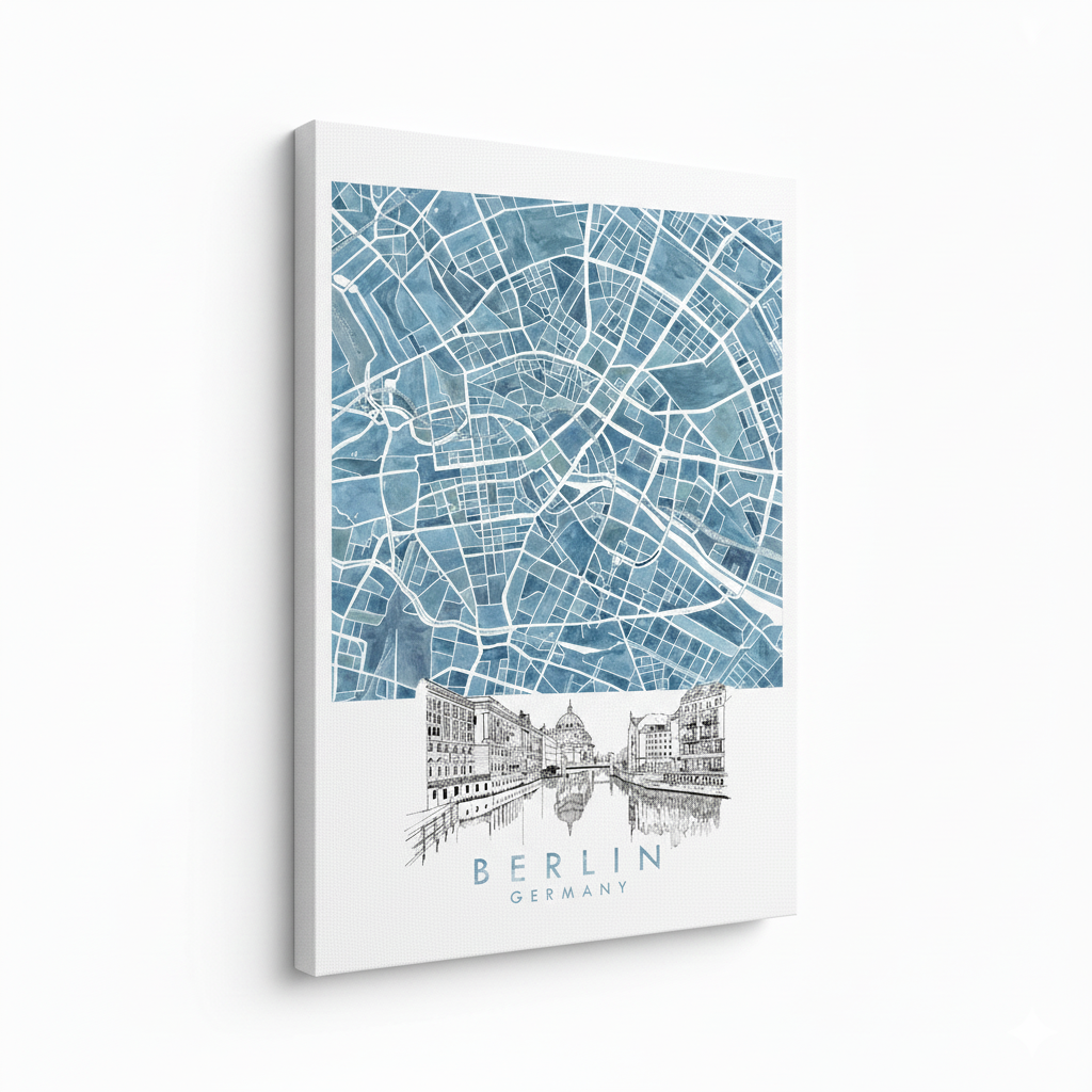 Cuadro "Berlin Blue Watercolor"