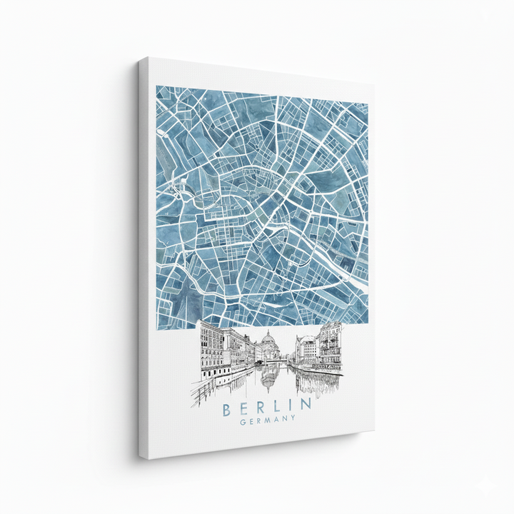 Cuadro "Berlin Blue Watercolor"